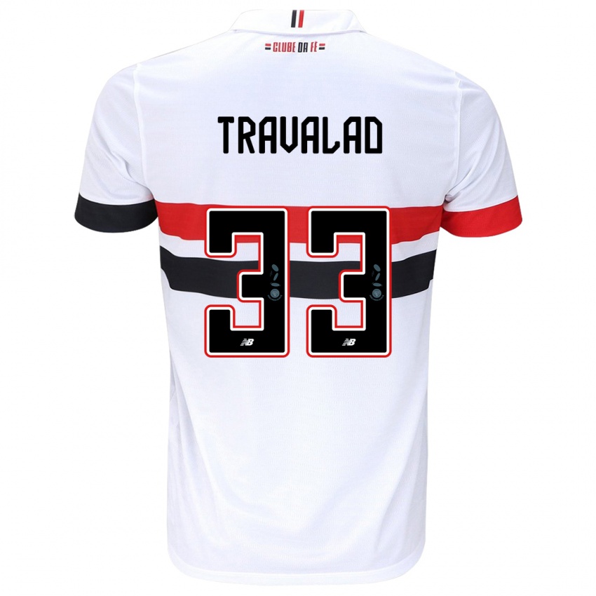 Homme Maillot Rafa Travalão #33 Blanc Rouge Noir Tenues Domicile 2024/25 T-Shirt Suisse