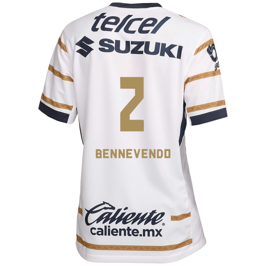 Homme Maillot Pablo Bennevendo #2 Obsidienne Blanche Tenues Domicile 2024/25 T-Shirt Suisse