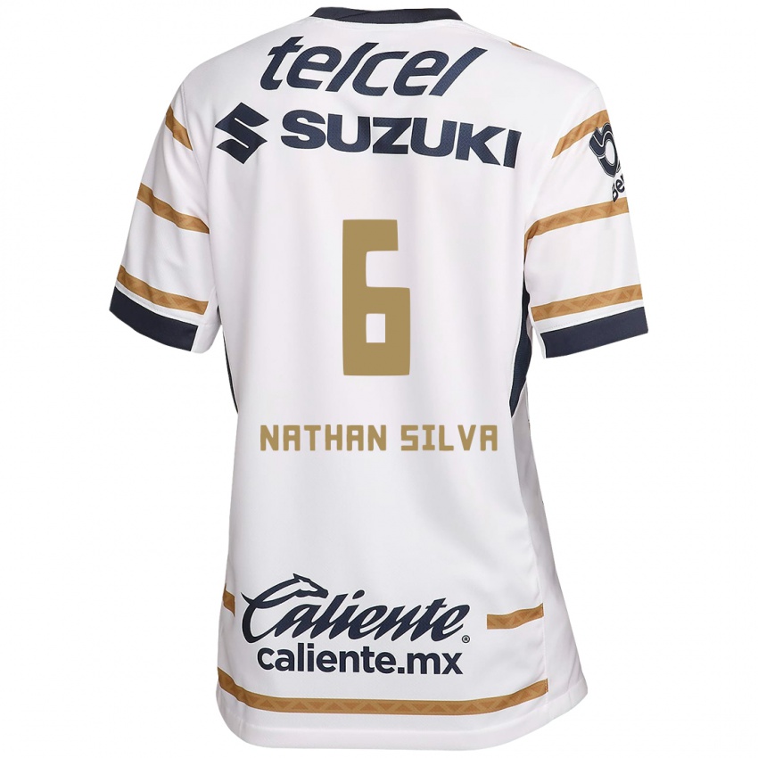 Homme Maillot Nathan Silva #6 Obsidienne Blanche Tenues Domicile 2024/25 T-Shirt Suisse