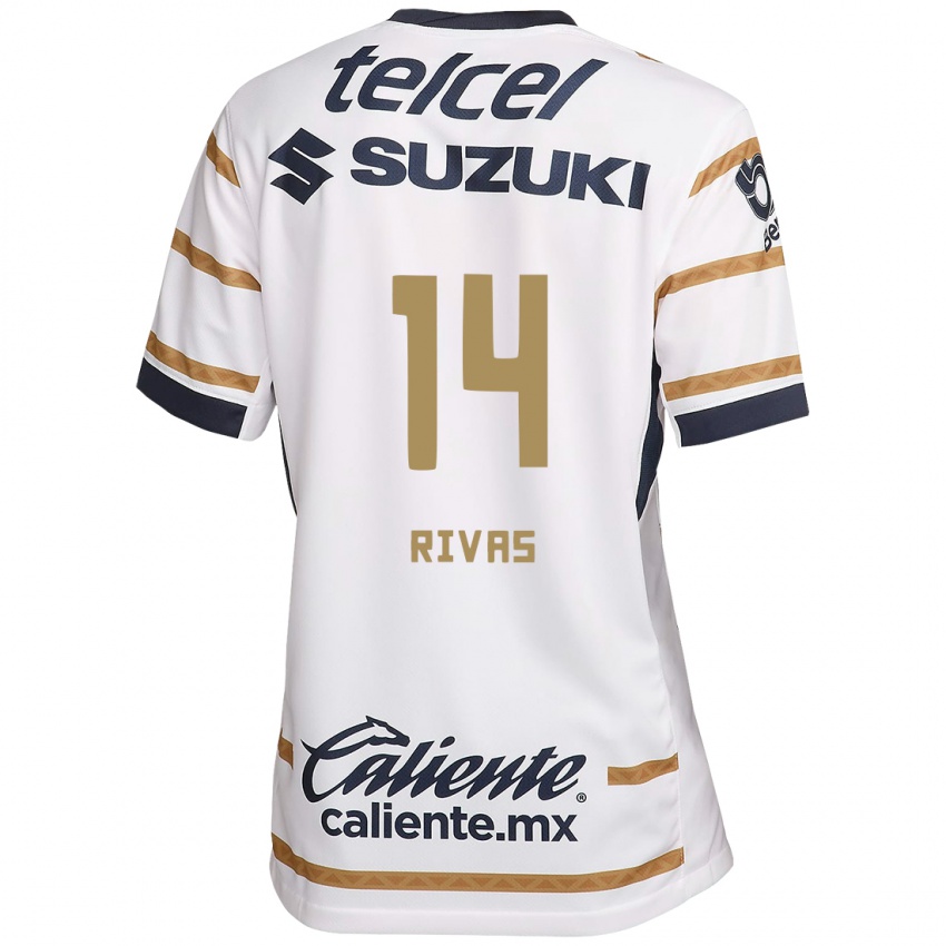 Homme Maillot Jesús Rivas #14 Obsidienne Blanche Tenues Domicile 2024/25 T-Shirt Suisse