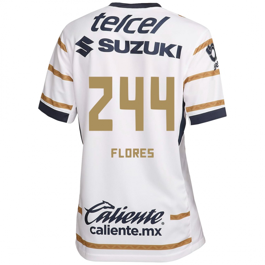 Homme Maillot Jonathan Flores #244 Obsidienne Blanche Tenues Domicile 2024/25 T-Shirt Suisse