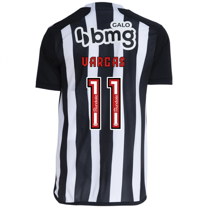 Homme Maillot Eduardo Vargas #11 Blanc Noir Tenues Domicile 2024/25 T-Shirt Suisse