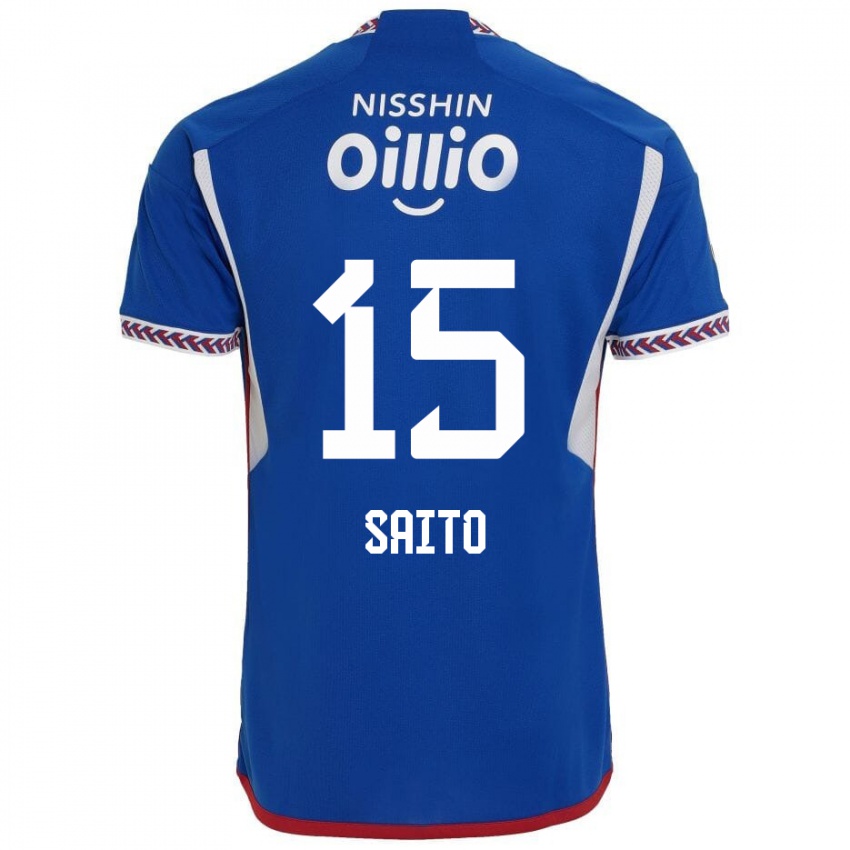 Herren Haru Saito #15 Blau Weiß Rot Heimtrikot Trikot 2024/25 T-Shirt Schweiz