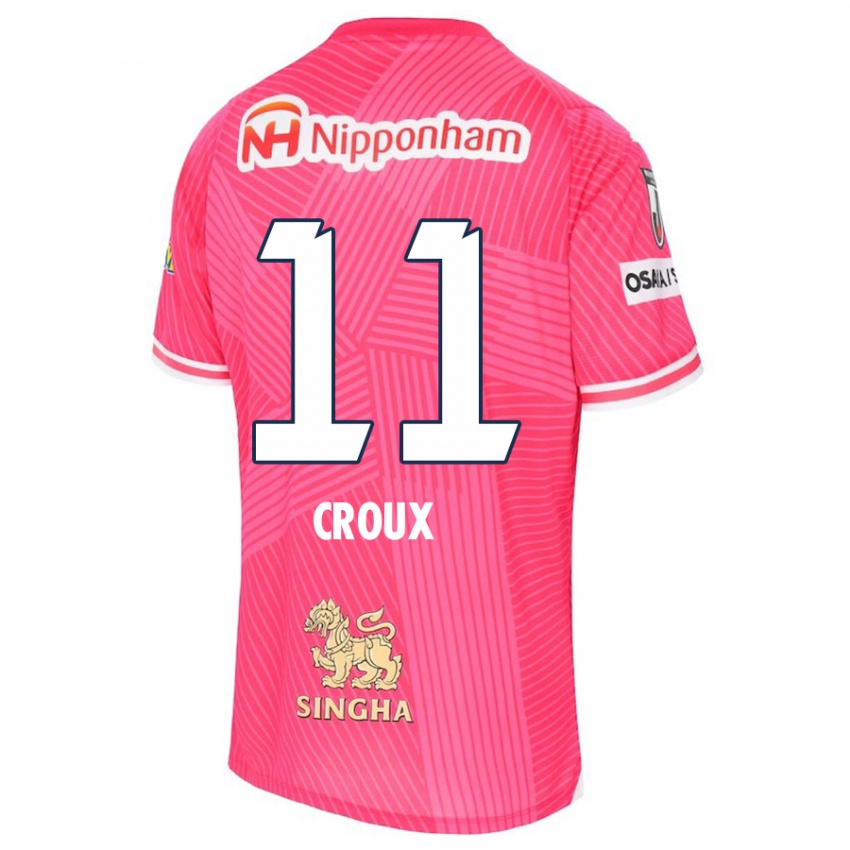 Homme Maillot Jordy Croux #11 Rose Blanc Tenues Domicile 2024/25 T-Shirt Suisse