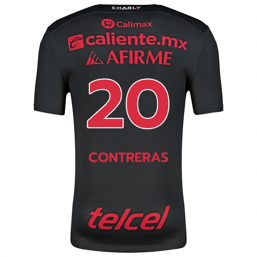 Homme Maillot Francisco Contreras #20 Noir Rouge Tenues Domicile 2024/25 T-Shirt Suisse