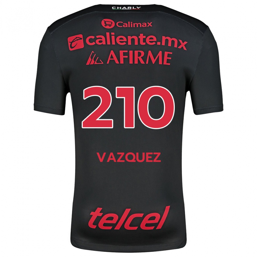 Homme Maillot Daniel Vázquez #210 Noir Rouge Tenues Domicile 2024/25 T-Shirt Suisse