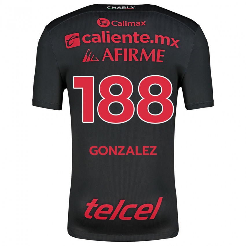 Homme Maillot Jorge González #188 Noir Rouge Tenues Domicile 2024/25 T-Shirt Suisse