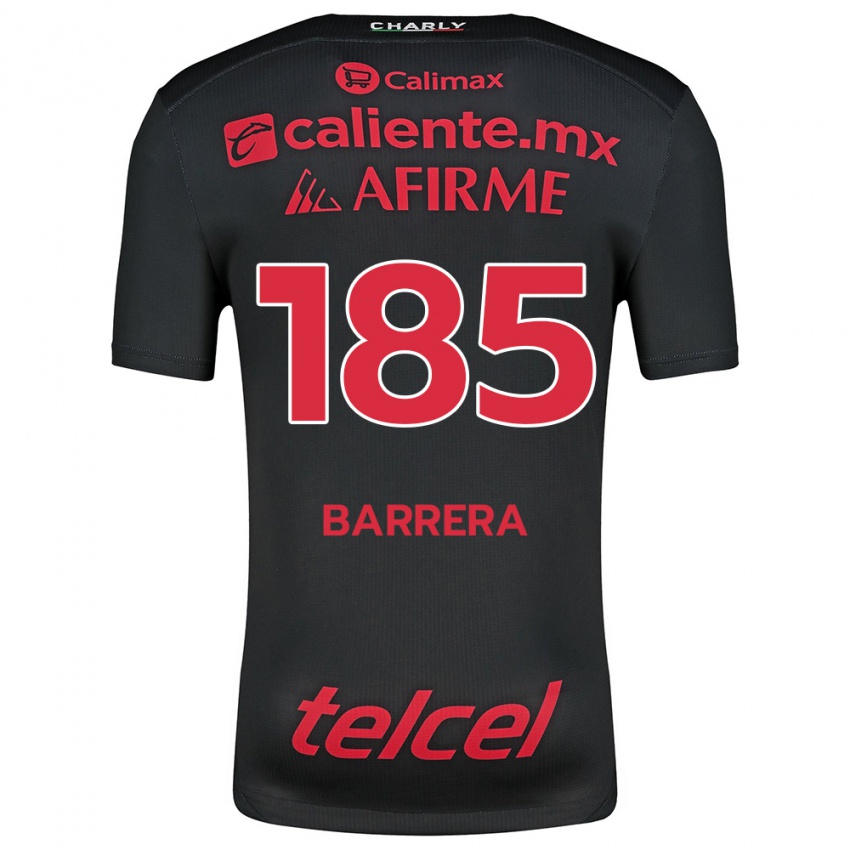 Homme Maillot Geonathan Barrera #185 Noir Rouge Tenues Domicile 2024/25 T-Shirt Suisse