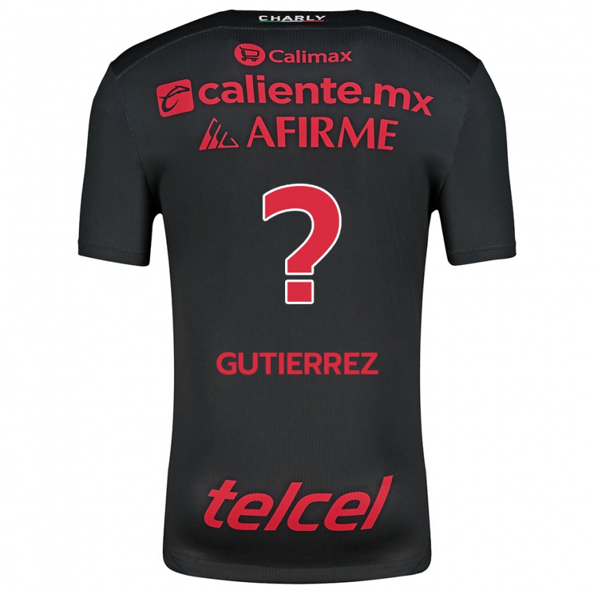 Homme Maillot Dayán Gutiérrez #0 Noir Rouge Tenues Domicile 2024/25 T-Shirt Suisse