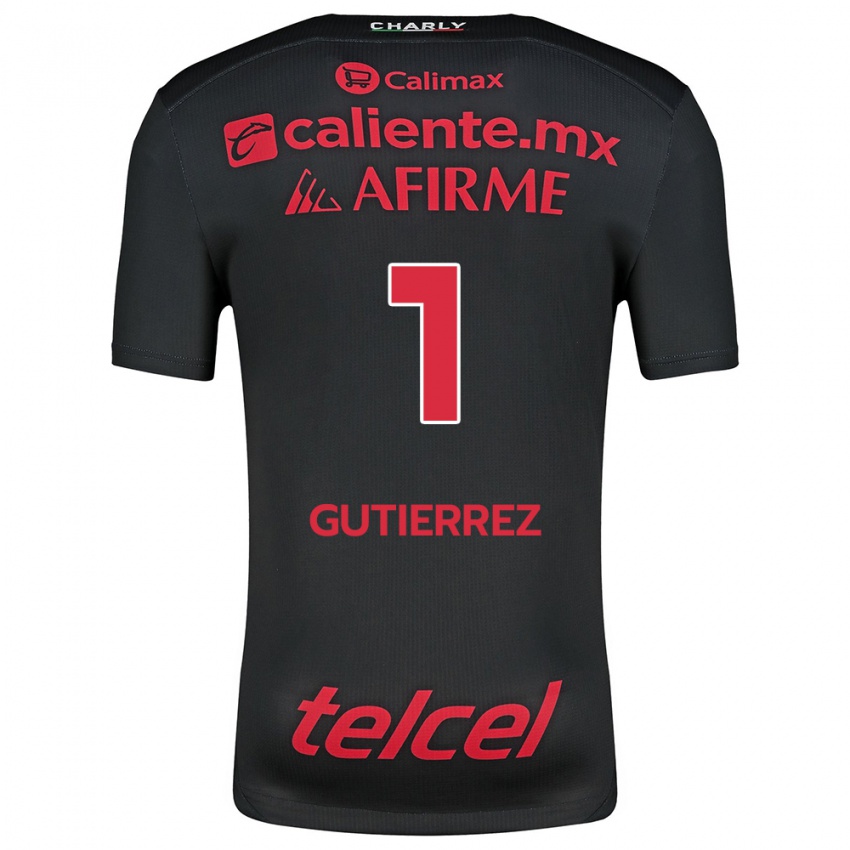 Homme Maillot Alejandra Gutierrez #1 Noir Rouge Tenues Domicile 2024/25 T-Shirt Suisse