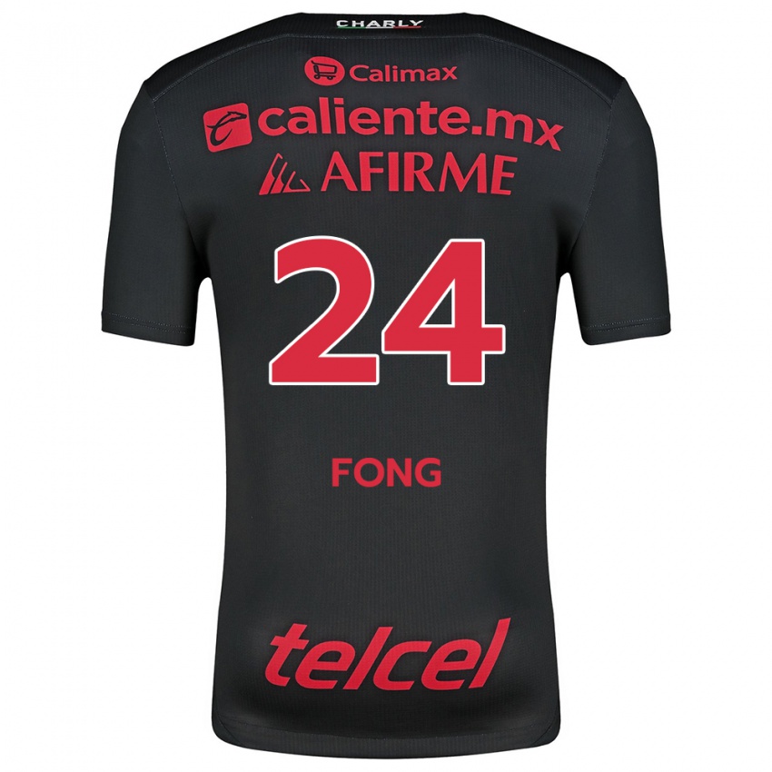 Homme Maillot Michel Fong #24 Noir Rouge Tenues Domicile 2024/25 T-Shirt Suisse