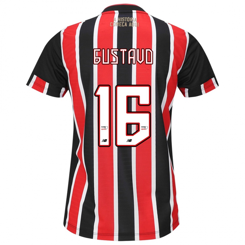 Homme Maillot Luiz Gustavo #16 Noir Rouge Blanc Tenues Extérieur 2024/25 T-Shirt Suisse