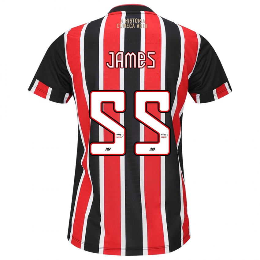 Homme Maillot James Rodriguez #55 Noir Rouge Blanc Tenues Extérieur 2024/25 T-Shirt Suisse