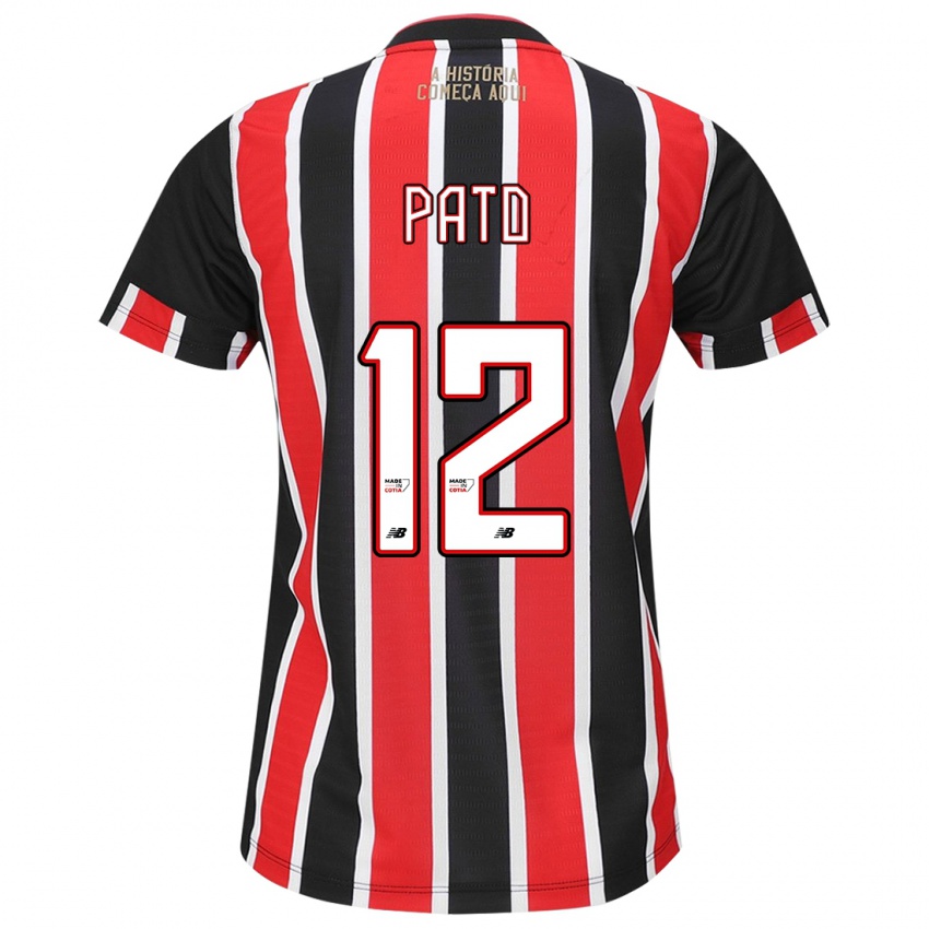 Homme Maillot Alexandre Pato #12 Noir Rouge Blanc Tenues Extérieur 2024/25 T-Shirt Suisse