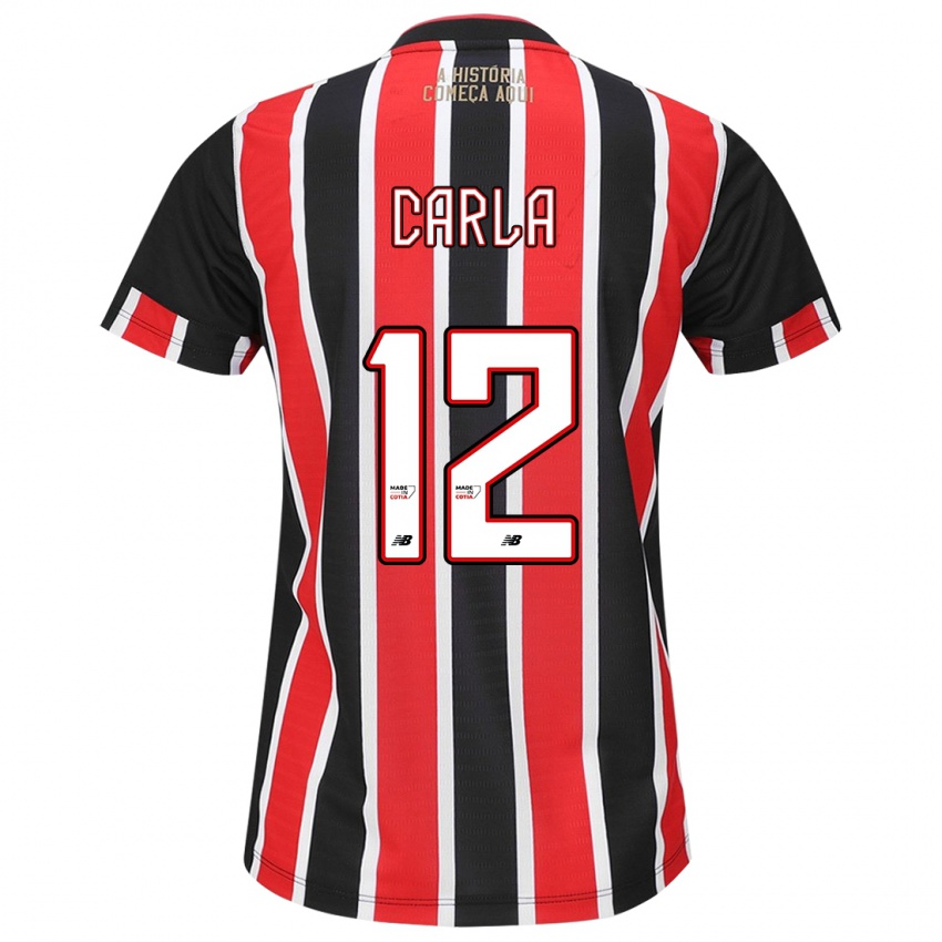 Homme Maillot Carla Maria Da Silva #12 Noir Rouge Blanc Tenues Extérieur 2024/25 T-Shirt Suisse