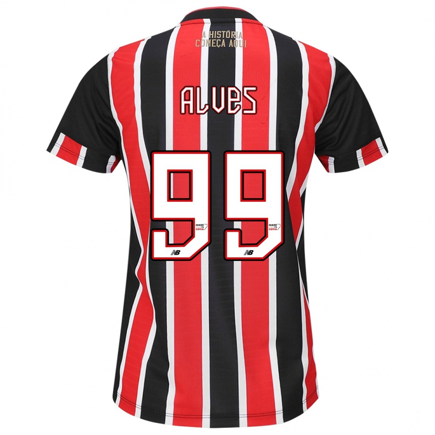 Homme Maillot Letícia Alves #99 Noir Rouge Blanc Tenues Extérieur 2024/25 T-Shirt Suisse