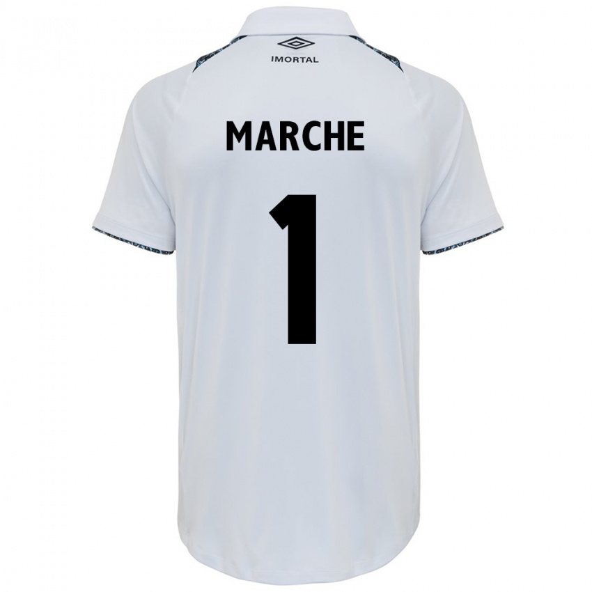 Homme Maillot Agustin Marchesin #1 Blanc Bleu Tenues Extérieur 2024/25 T-Shirt Suisse