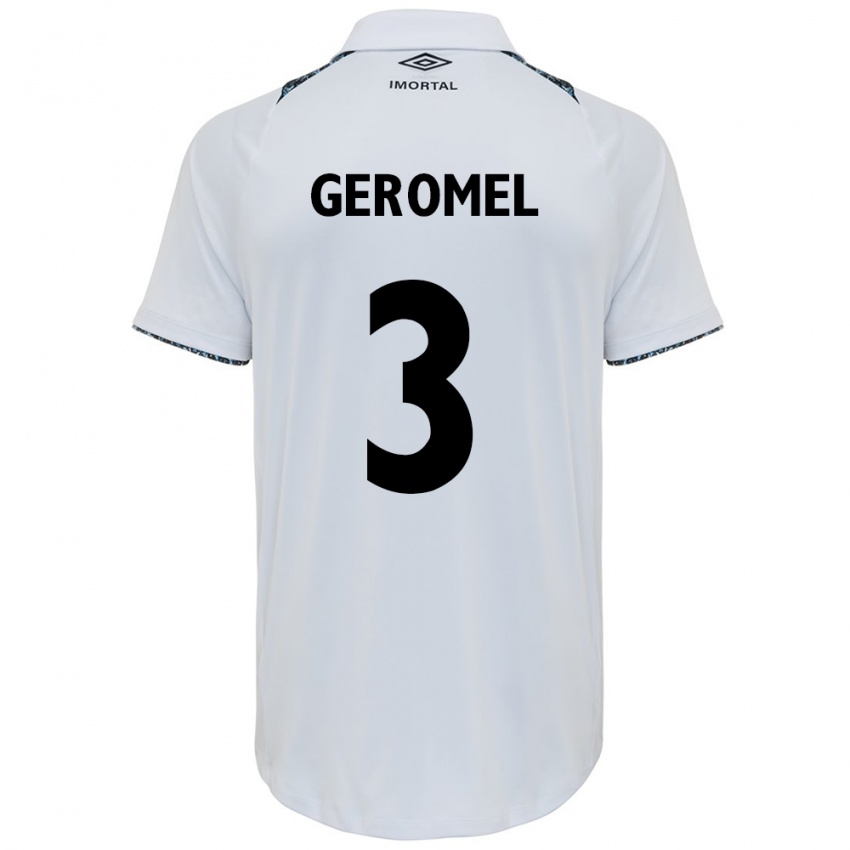 Homme Maillot Pedro Geromel #3 Blanc Bleu Tenues Extérieur 2024/25 T-Shirt Suisse