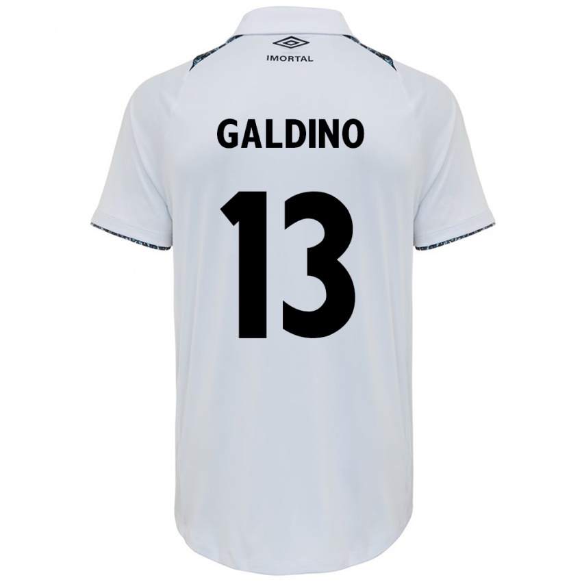 Homme Maillot Everton Galdino #13 Blanc Bleu Tenues Extérieur 2024/25 T-Shirt Suisse