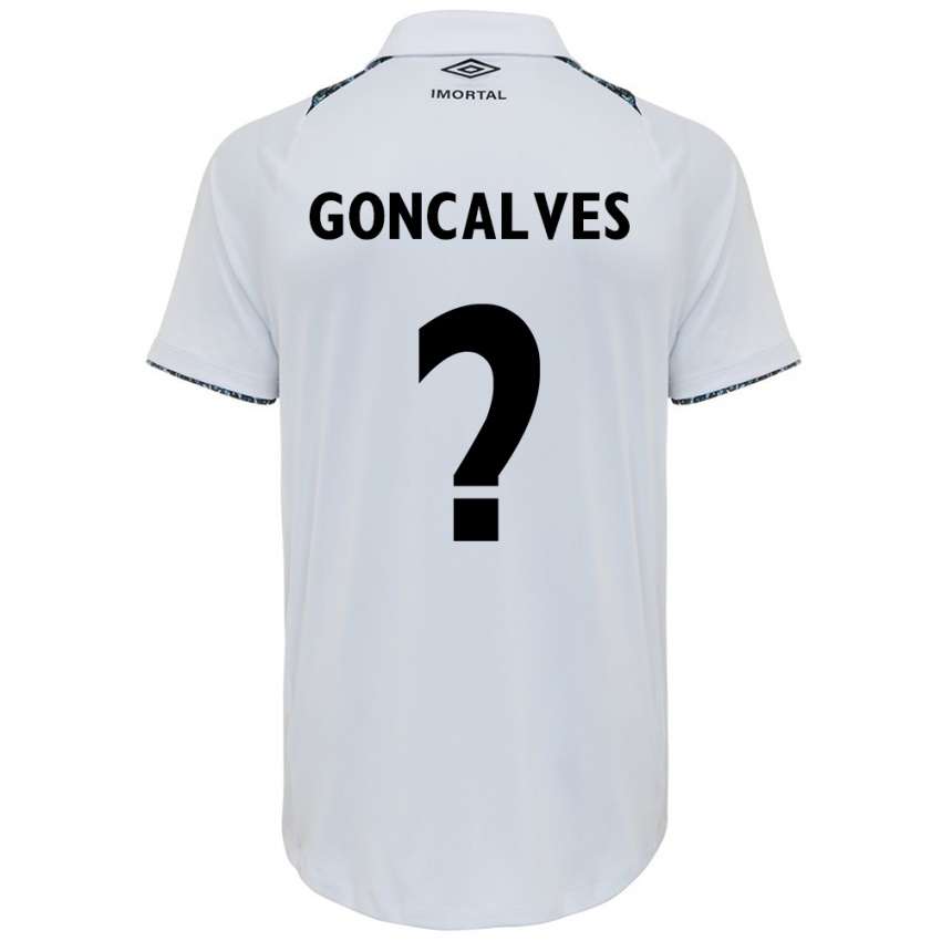 Homme Maillot Matheus Gonçalves #0 Blanc Bleu Tenues Extérieur 2024/25 T-Shirt Suisse