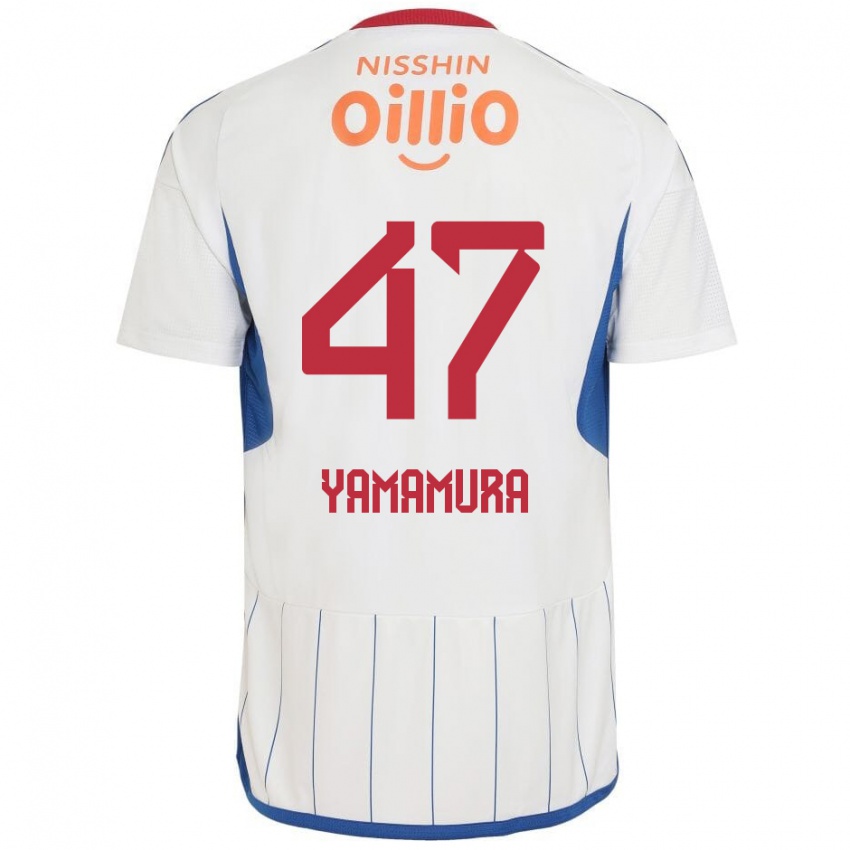 Herren Kazuya Yamamura #47 Weiß Blau Rot Auswärtstrikot Trikot 2024/25 T-Shirt Schweiz