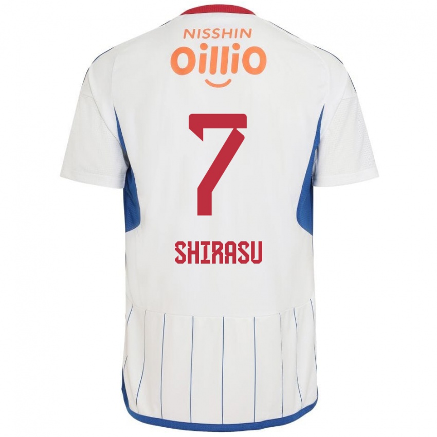 Herren Kento Shirasu #7 Weiß Blau Rot Auswärtstrikot Trikot 2024/25 T-Shirt Schweiz