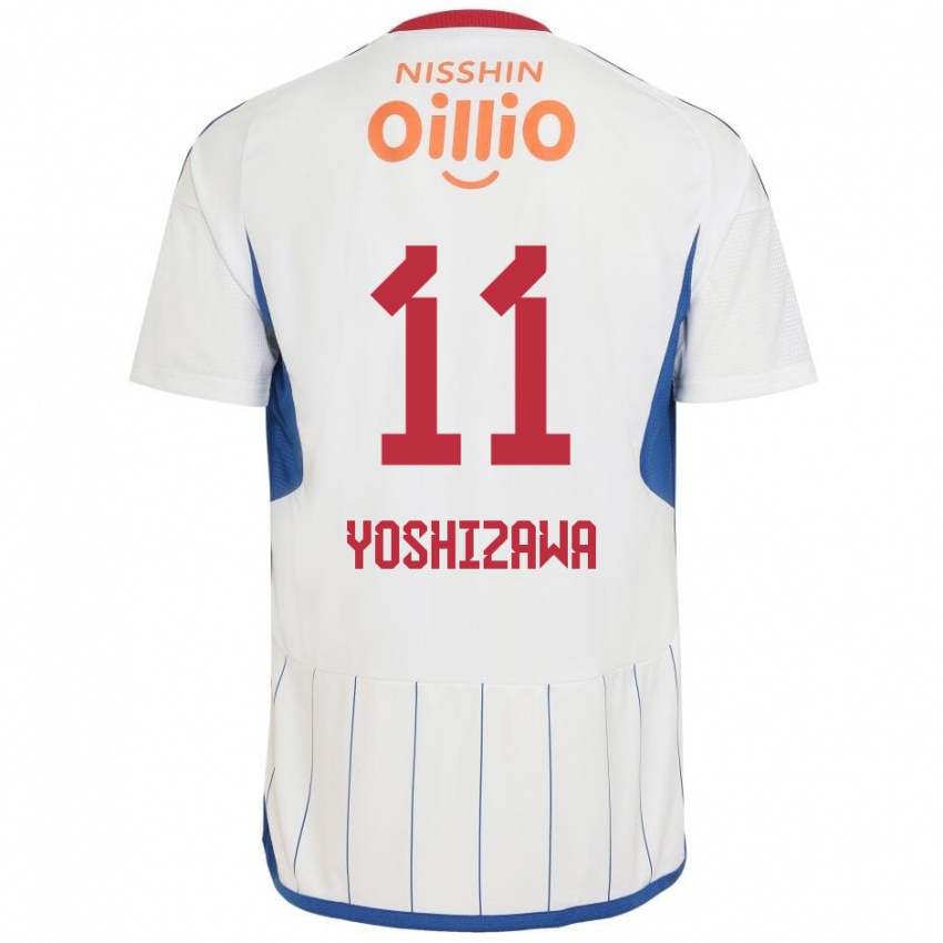 Herren Mirai Yoshizawa #11 Weiß Blau Rot Auswärtstrikot Trikot 2024/25 T-Shirt Schweiz