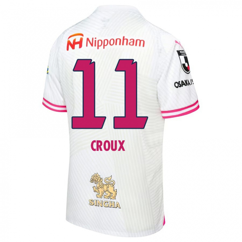 Homme Maillot Jordy Croux #11 Blanc Rose Tenues Extérieur 2024/25 T-Shirt Suisse