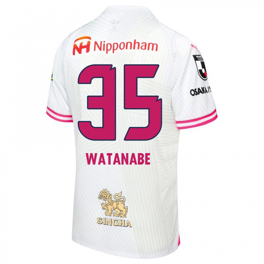 Homme Maillot Ryo Watanabe #35 Blanc Rose Tenues Extérieur 2024/25 T-Shirt Suisse