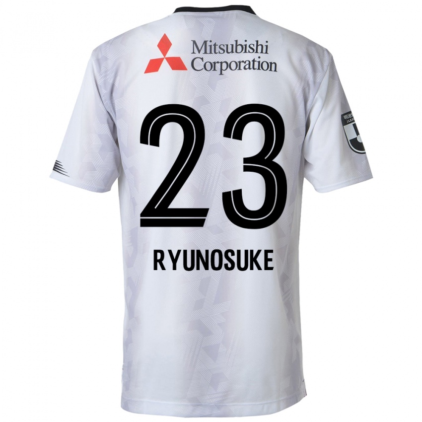 Homme Maillot Ryunosuke Sato #23 Blanc Noir Tenues Extérieur 2024/25 T-Shirt Suisse