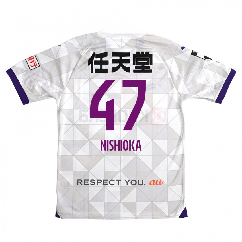 Herren Yuma Nishioka #47 Weiß Lila Auswärtstrikot Trikot 2024/25 T-Shirt Schweiz