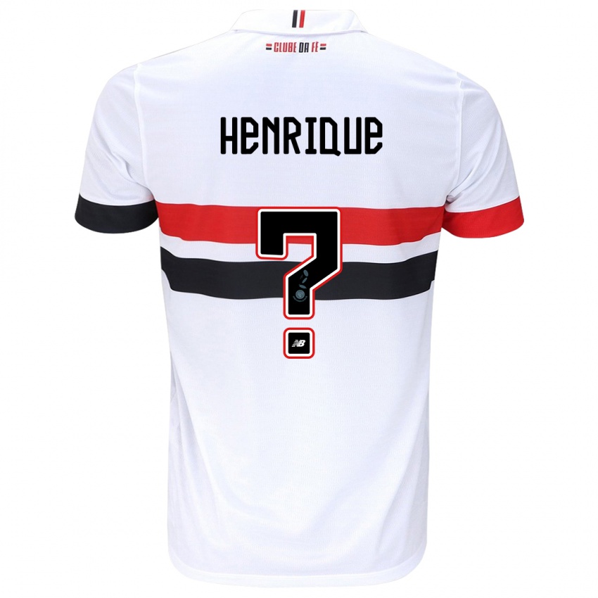 Femme Maillot Luiz Henrique #0 Blanc Rouge Noir Tenues Domicile 2024/25 T-Shirt Suisse