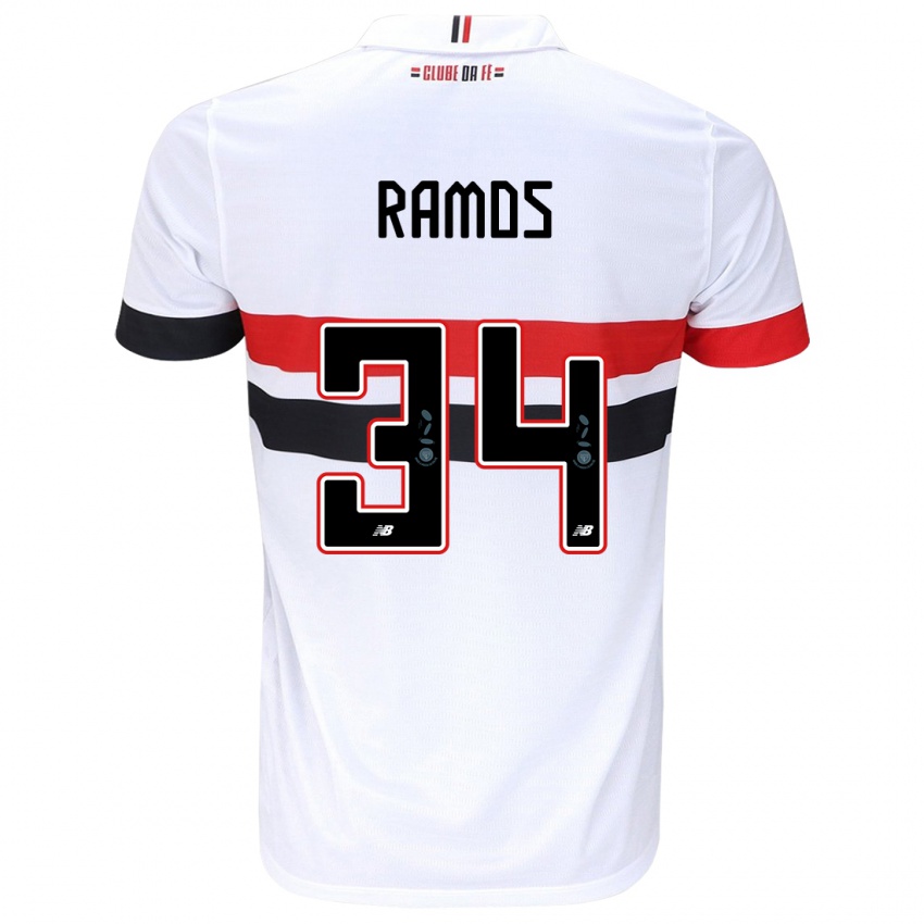 Femme Maillot Raí Ramos #34 Blanc Rouge Noir Tenues Domicile 2024/25 T-Shirt Suisse