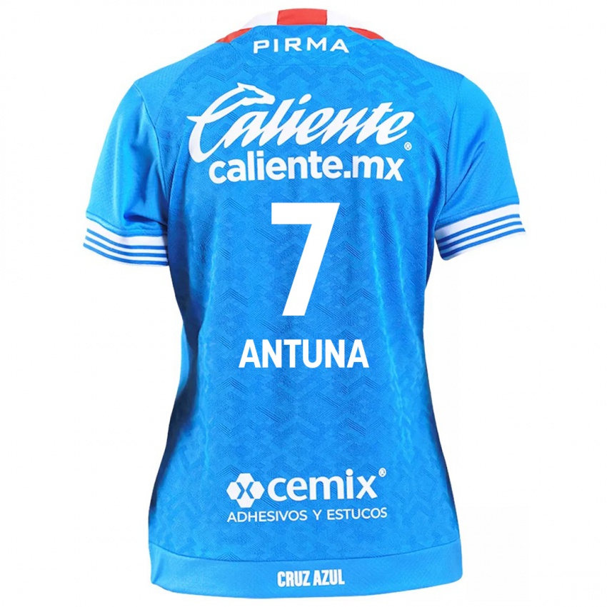 Femme Maillot Uriel Antuna #7 Bleu Ciel Tenues Domicile 2024/25 T-Shirt Suisse