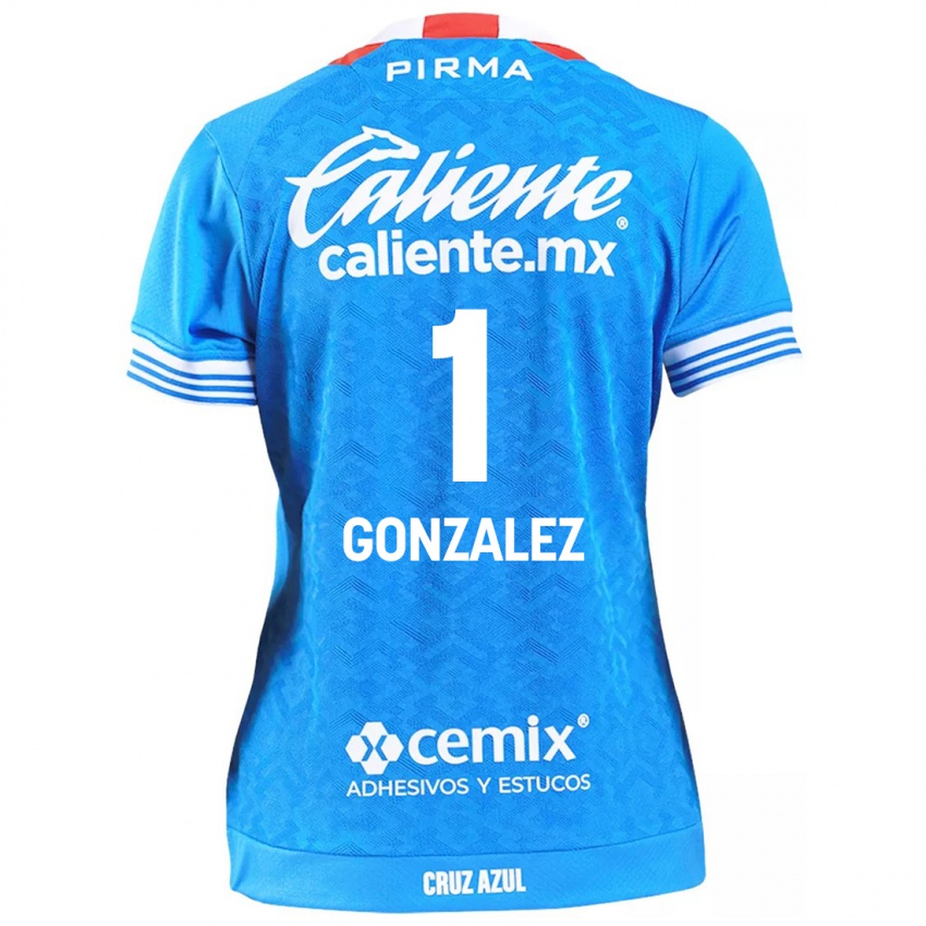 Femme Maillot Itzayana Gonzalez #1 Bleu Ciel Tenues Domicile 2024/25 T-Shirt Suisse