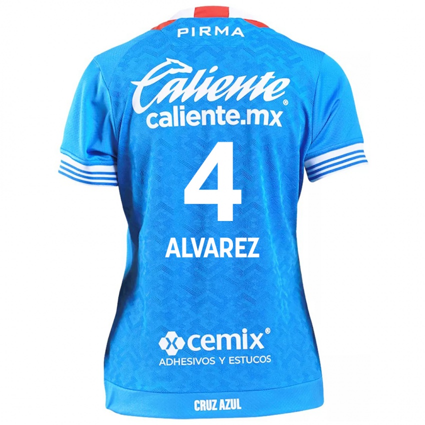 Femme Maillot Gabriela Alvarez #4 Bleu Ciel Tenues Domicile 2024/25 T-Shirt Suisse