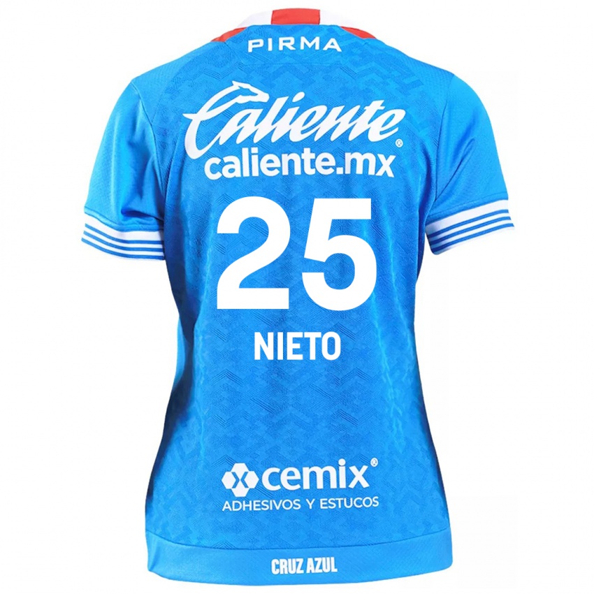 Femme Maillot Natsidieli Nieto #25 Bleu Ciel Tenues Domicile 2024/25 T-Shirt Suisse