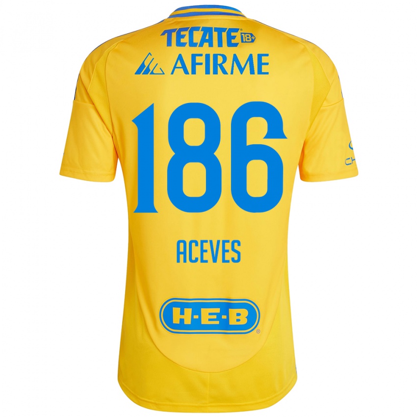 Damen Israel Aceves #186 Goldgelb Heimtrikot Trikot 2024/25 T-Shirt Schweiz