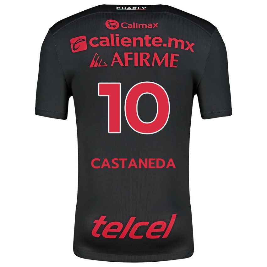 Femme Maillot Kevin Castañeda #10 Noir Rouge Tenues Domicile 2024/25 T-Shirt Suisse