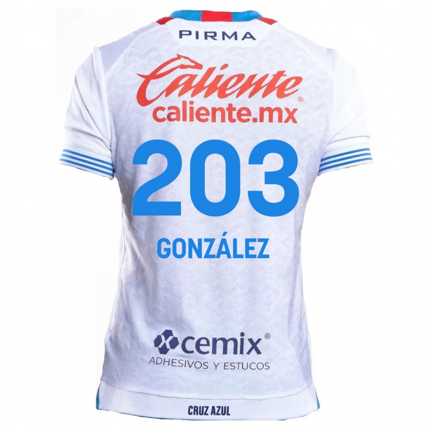 Damen Rogelio González #203 Weiß Blau Auswärtstrikot Trikot 2024/25 T-Shirt Schweiz