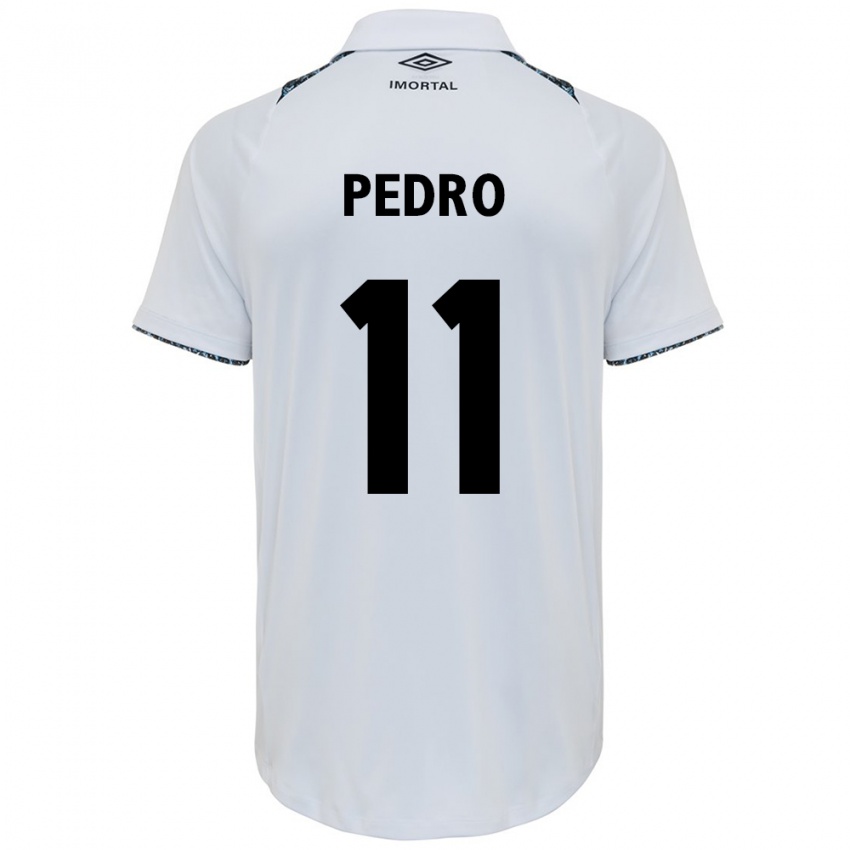 Femme Maillot João Pedro #11 Blanc Bleu Tenues Extérieur 2024/25 T-Shirt Suisse