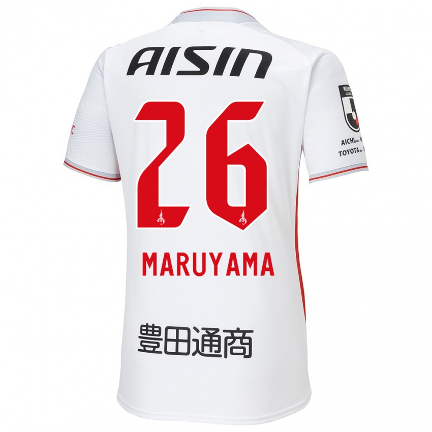 Femme Maillot Serato Maruyama #26 Blanc Jaune Rouge Tenues Extérieur 2024/25 T-Shirt Suisse