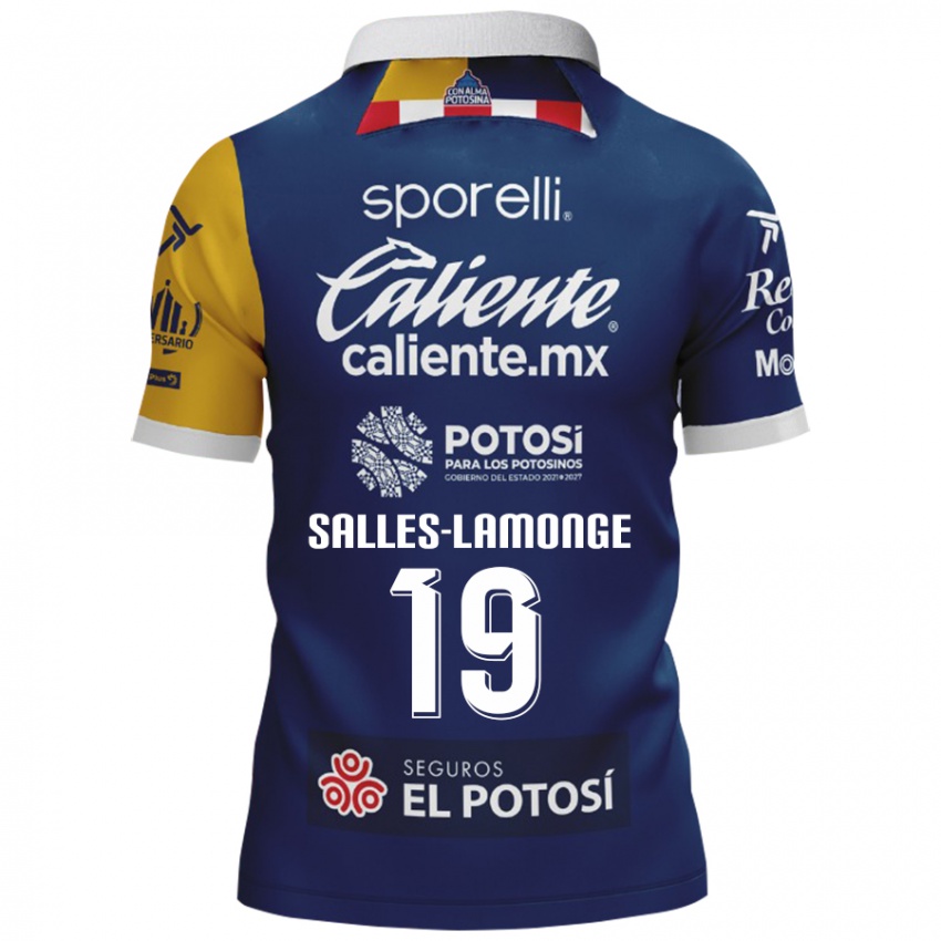 Femme Maillot Sébastien Salles-Lamonge #19 Bleu Jaune Tenues Extérieur 2024/25 T-Shirt Suisse