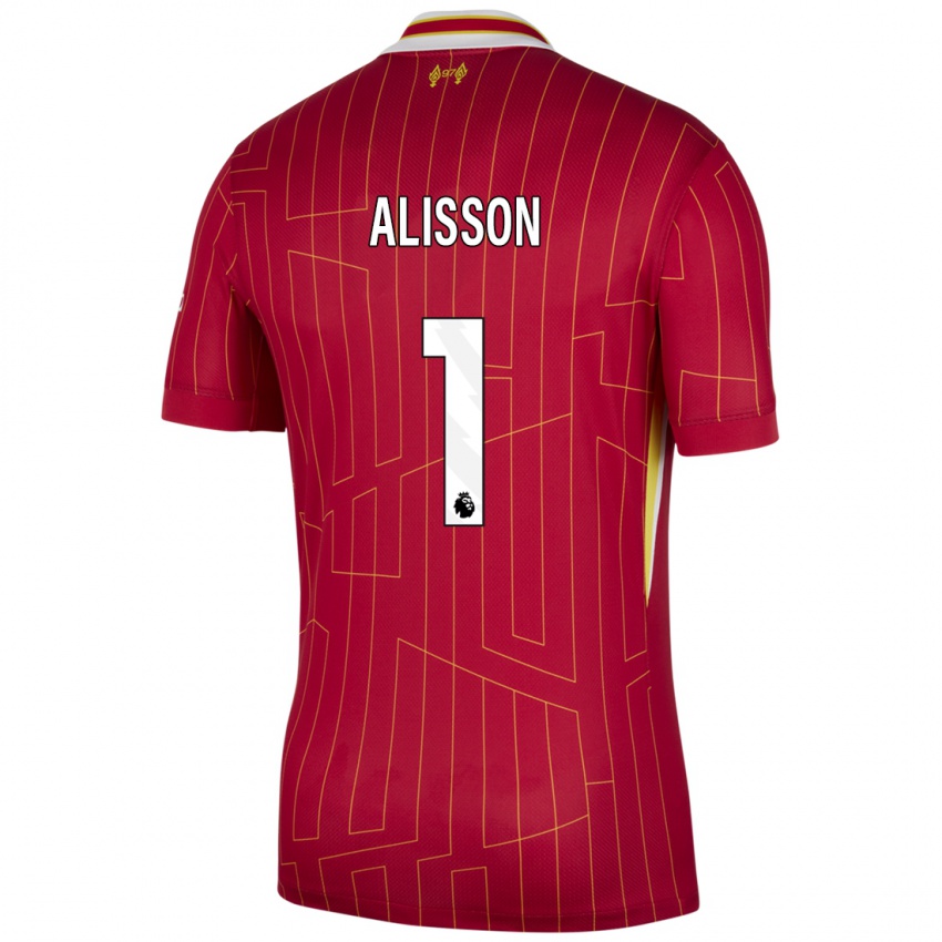 Enfant Maillot Alisson #1 Rouge Jaune Blanc Tenues Domicile 2024/25 T-Shirt Suisse