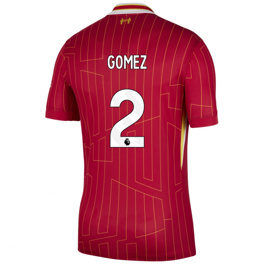 Enfant Maillot Joe Gomez #2 Rouge Jaune Blanc Tenues Domicile 2024/25 T-Shirt Suisse