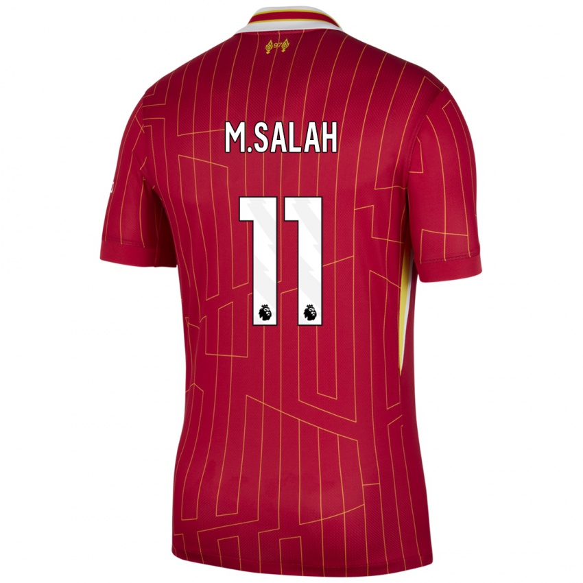 Enfant Maillot Mohamed Salah #11 Rouge Jaune Blanc Tenues Domicile 2024/25 T-Shirt Suisse