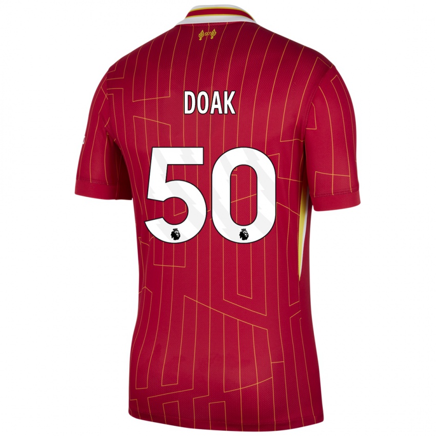 Kinder Ben Doak #50 Rot Gelb Weiß Heimtrikot Trikot 2024/25 T-Shirt Schweiz