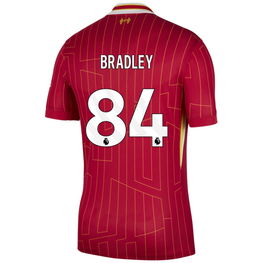 Enfant Maillot Conor Bradley #84 Rouge Jaune Blanc Tenues Domicile 2024/25 T-Shirt Suisse