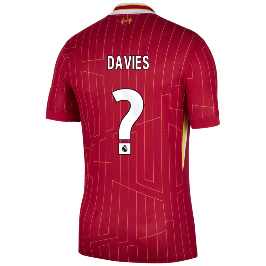 Enfant Maillot Harvey Davies #0 Rouge Jaune Blanc Tenues Domicile 2024/25 T-Shirt Suisse