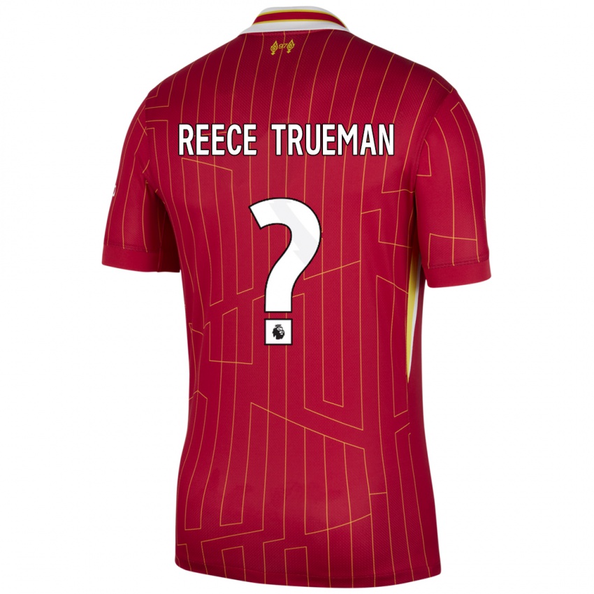 Kinder Reece Trueman #0 Rot Gelb Weiß Heimtrikot Trikot 2024/25 T-Shirt Schweiz